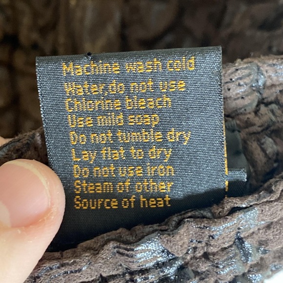 UBU Jacket Womens PL Brown Crinkle Quilted Textured Full Zip Collared Petite - Picture 11 of 16